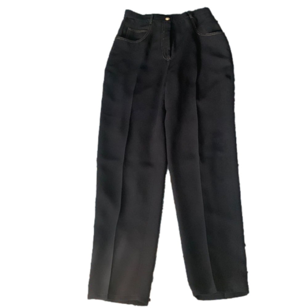 Lillie Rubin black slacks, size 10 with gold stitching